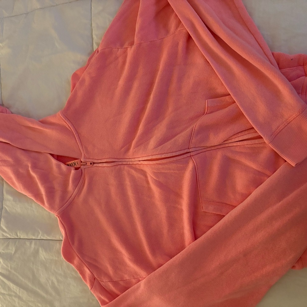 Coral SKIMS Zip-Up Hoodie